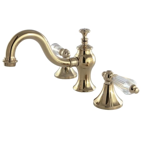 Kingston Brass KC7162WLL 8" Widespread Bathroom Faucet, Polished Brass KC7162WLL